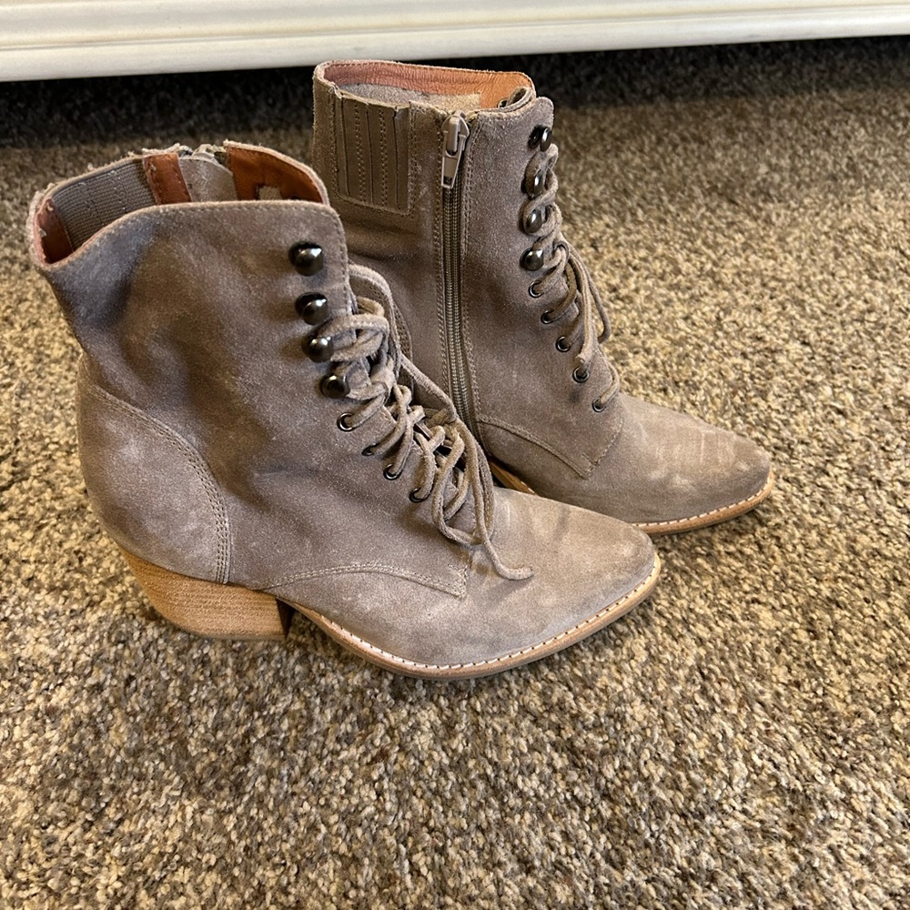 Jeffrey Campbell Gray Vintage Lace Up Boots